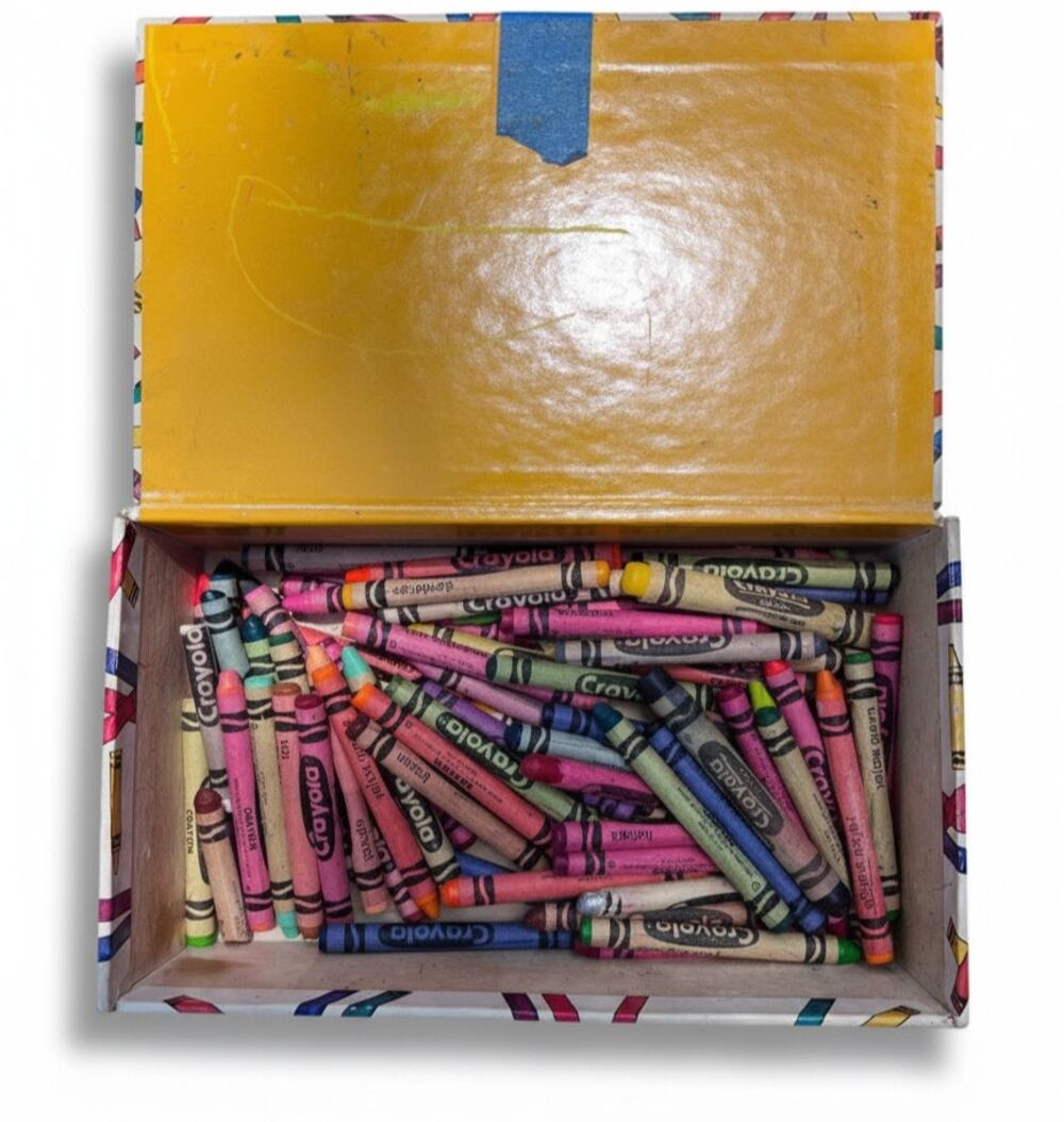 Vintage 1992 Crayola Crayons Art Case Storage Box Made in USA Used Lot - Picture 2 of 4